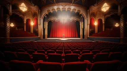 a classic movie house with rows of red seats. The image should emphasize the enduring appeal of such theaters, where movie magic has been enjoyed for generations.