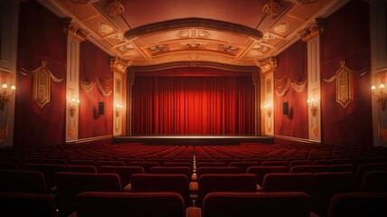 a classic movie house with rows of red seats. The image should emphasize the enduring appeal of such theaters, where movie magic has been enjoyed for generations.