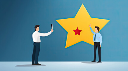Obraz premium Gold star review concept image 