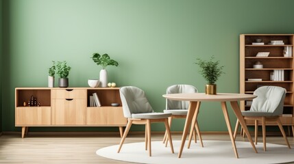 Modern interior in green tones