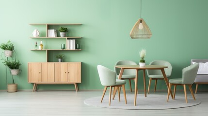 Modern interior in green tones