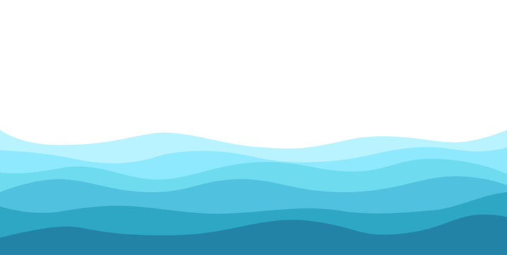 Wave abstract blue color vector stock illustration.