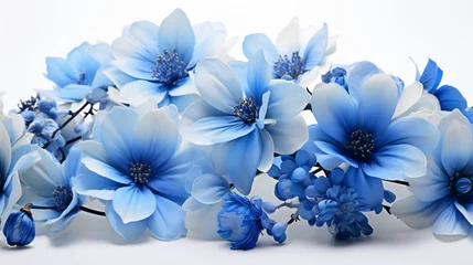 Fotobehang A close up of a bunch of blue flowers © Fauzia