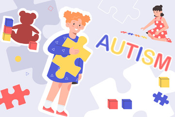 Autism Flat Collage