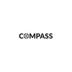 Fototapeta na wymiar Compass logo or wordmark design