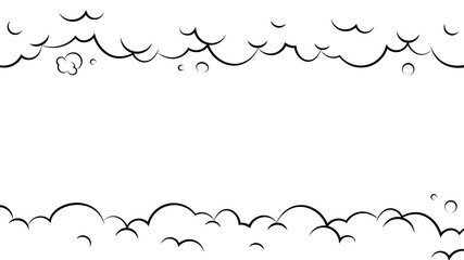 Comic frame background. Cartoon puff cloud frame on transparent background. Comic book explosion. © Natalya