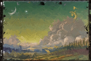 Watercolor flowers, fields, forest landscapes, beautiful wedding illustrations, roses, peonies, night moons, forests, fields