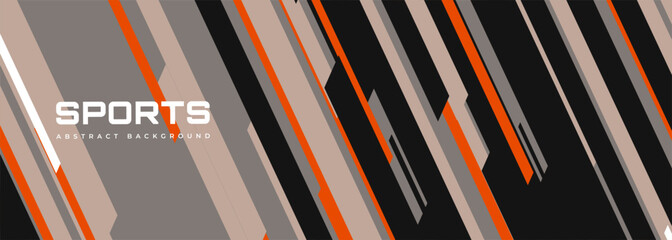 Obraz premium Sports modern abstract banner design with diagonal orange and black lines. Abstract vector illustration sports background.