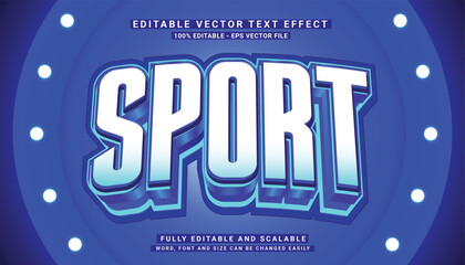 SPORT 3D TEXT EFFECT EDITABLE VECTOR SOCCER FOOTBALL BASKET BADMINTON BLUE LIGHT GLOW IN THE DARK