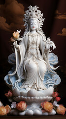 Fototapeta na wymiar Guan yin statue, faith, pure, empower, sculpture