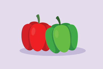 Healthy food concept. Vegetables, fruits and milk. Colored flat vector illustration isolated. 