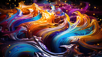 Hypnotic swirls of vibrant colors; an abstract dreamscape ideal for backgrounds or evoking psychedelic visions