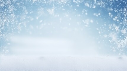 Blue winter background with snoflakes for christmas or new year holidays, generative ai