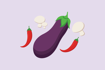 Healthy food concept. Vegetables, fruits and milk. Colored flat vector illustration isolated. 