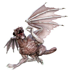 Obraz premium 3D Rendering Fairy Tale Dragon on White