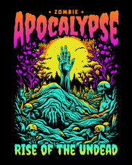 Halloween - Zombie Apocalypse Vector Art, Illustration and Graphic