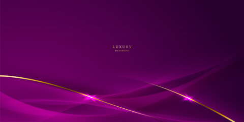 purple abstract background with luxury golden elements vector illustration