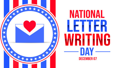 December 07 is National Letter Writing Day wallpaper with colorful shapes and typography.