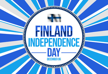 Finland Independence Day background design with colorful illusion style backdrop and typography in the center.