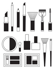 Makeup and Cosmetics Vector Icons Set 1