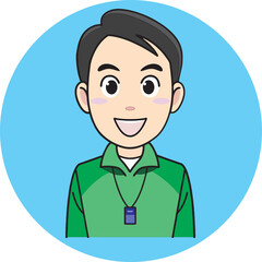 Animation of a male gym teacher