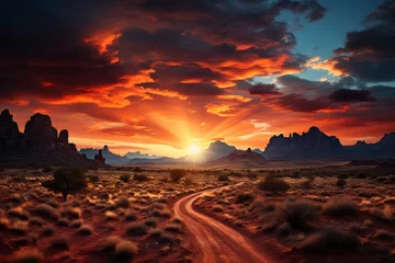 Foto op Canvas Dramatic Desert Landscape, Generative AI. © Shooting Star Std
