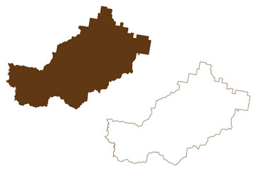 City of Cessnock (Commonwealth of Australia, New South Wales, NSW) map vector illustration, scribble sketch Cessnock map