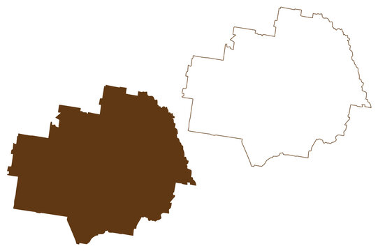 Temora Shire (Commonwealth of Australia, New South Wales, NSW) map vector illustration, scribble sketch Temora map