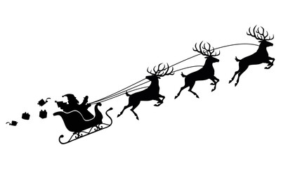 santa claus with sleigh vector