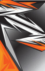 Racing background abstract stripes with orange davy's gray and black