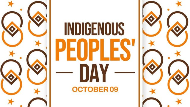 Indigenous Peoples Day wallpaper animation background 4k with typography and shapes