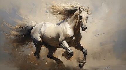 brown horse on a light background