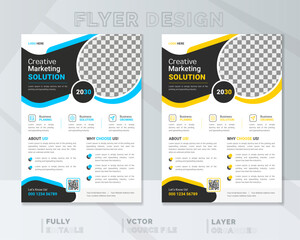 modern business flyer design a4 size template vector for print.