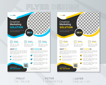 modern business flyer design a4 size template vector for print.