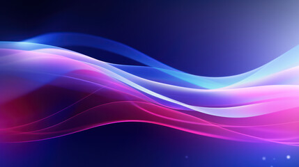 Abstract Futuristic Background With Blue Purple Glowing Neon Layers And Lights. Generative AI.