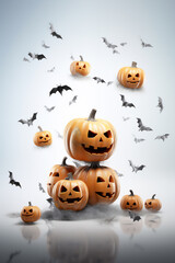 Happy Halloween holiday greeting card banner background