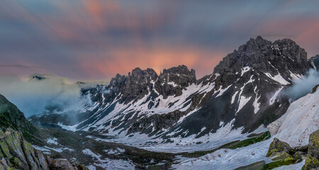sunset in the mountains