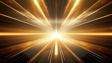 Digital science futuristic technology light rays stripes lines with yellow or gold light background. AI generated