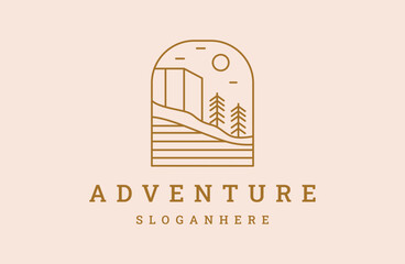 Adventure logo . adventure hikers logo design template