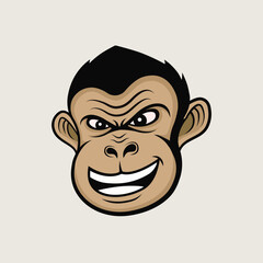 Monkey smile mascot logo design