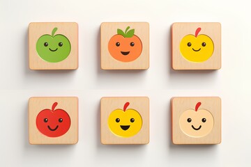 コルク板と果物（3Dピクト）