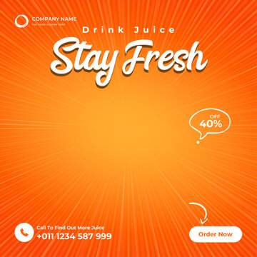 Orange Juice Social Media Post Banner Template

• Easy to edit • RGB color mode • 5X5 inch dimension • Free Font • Image Not Included Place your own photo, image, or banding	