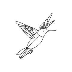 One line bird silhouette design. Hand drawn minimalist style