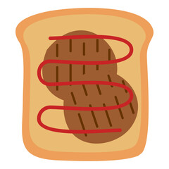 Breakfast Toast Illustration