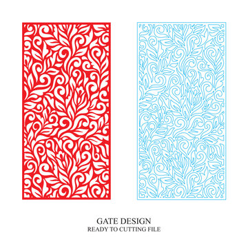 Gate Jali Design for laser Graphic and Plywood, Partition, Cnc Router Design, Acrylic and CNC Machine laser Cutting vector 