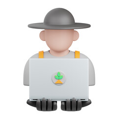 3d rendering smart farmer isolated useful for agriculture, technology, smart farm and innovation design element