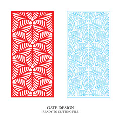 Gate Jali Design for laser Graphic and Plywood, Partition, Cnc Router Design, Acrylic and CNC Machine laser Cutting vector 