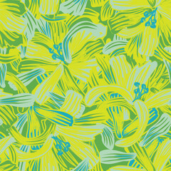 Green Abstract Floral Seamless Pattern Design