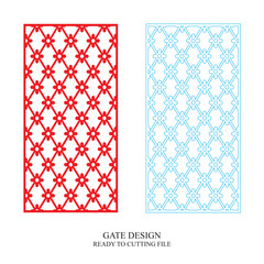 Gate Jali Design for laser Graphic and Plywood, Partition, Cnc Router Design, Acrylic and CNC Machine laser Cutting vector 