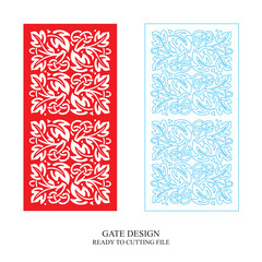 Gate Jali Design for laser Graphic and Plywood, Partition, Cnc Router Design, Acrylic and CNC Machine laser Cutting vector 